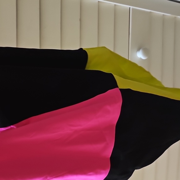 Mara Hoffman Idalia colorblock Neon 80s one piece swimsuit sz xl - Picture 5 of 5